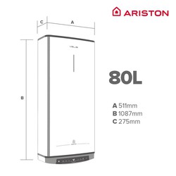 Termo eléctrico, ariston, bon, 75 litros, vertical u horizontal, clase b