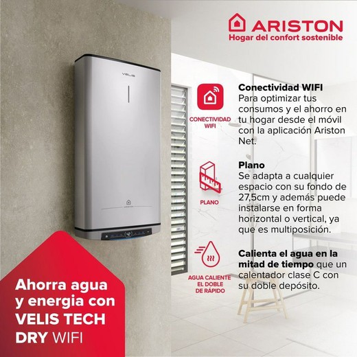 Termo eléctrico VELIS Tech Dry 80 litros Ariston — Rehabilitaweb