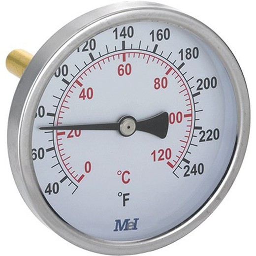 Thermometer diameter 80 horizontal 1/2" 0...+60 50mm