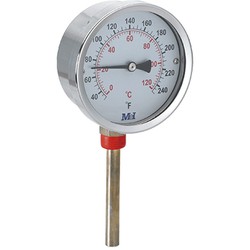 Thermometer diameter 80 verticaal 1/2" 0...+120 50mm