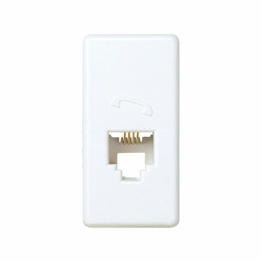 Telephone socket half element with 4 contacts white Simon 27 Play