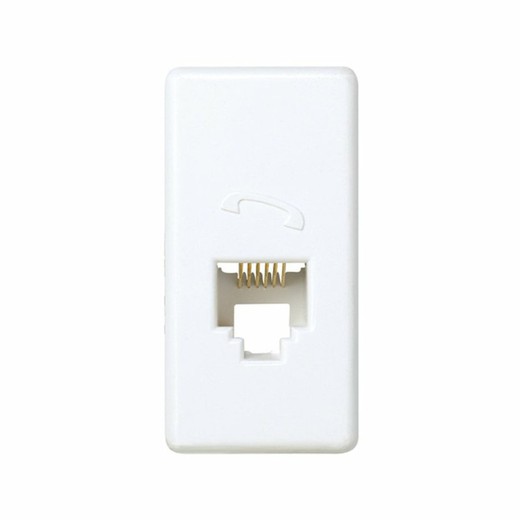 Half element telephone socket with 6 contacts white Simon 27 Play