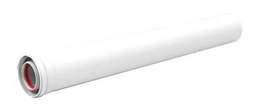 Chimney tube Male-Female diameter 60mm 100x1000mm white aluminum