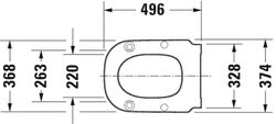 Asiento inodoro Duravit D-Code versión alargada