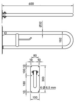 Barra dobrável Inox 60cm cetim Cabel