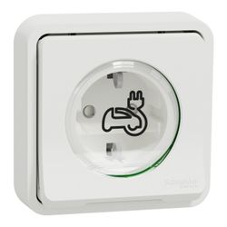 Base 2P Mureva Styl para instalación empotrada y tornillo lateral al ras blanco