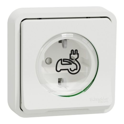 Socle 2P Mureva Styl pour installation encastrée et vis affleurante blanche