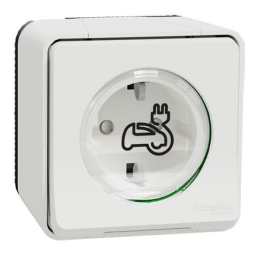 Socle 2P Mureva Styl pour installation en surface et vis latérale blanche