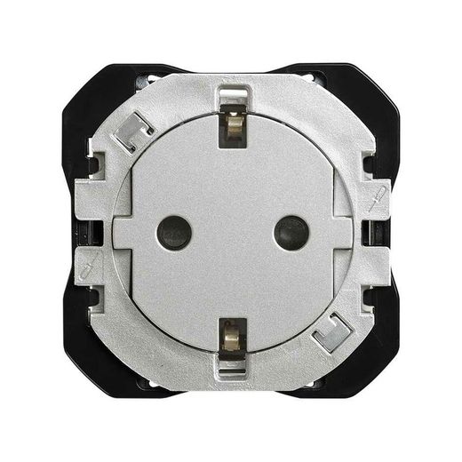 Saubere Schuko-Steckdose Simon 270 Aluminium