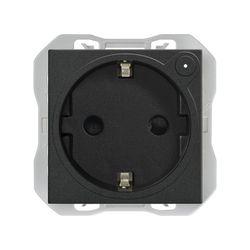 Base de enchufe schuko Simon iO negro mate