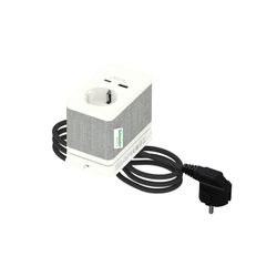 Base escritorio S schuko USB A y C blanco y gris Schneider electric