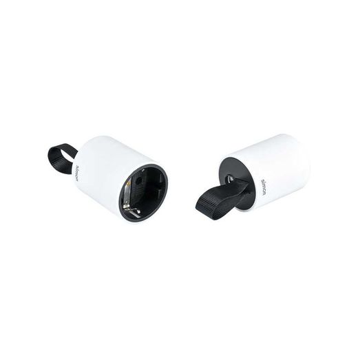 Tomada frontal de base móvel 16A 250V preto e branco Simon