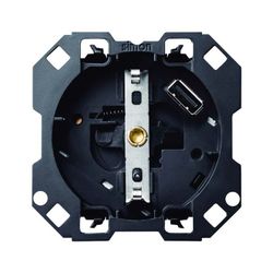 Base schuko con cargador USB Simon 100