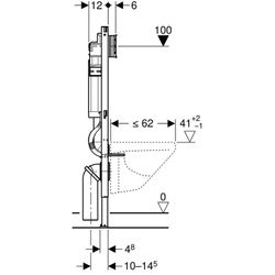 Geberit Duofix Rahmen für 112 cm Wandtoilette