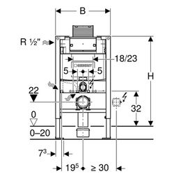 Moldura Geberit Duofix para sanita suspensa de 82 cm