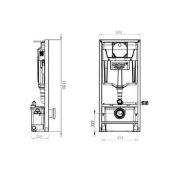 Rack de grohe com cisterna e triturador para banheiro completo SANIWALL pro UP