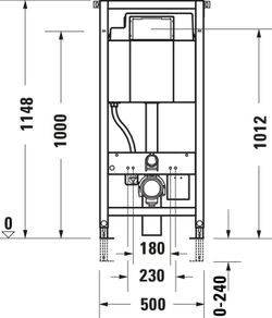 DuraSystem Toilettenrahmen integrierte Hygienespülung 115cm Duravit