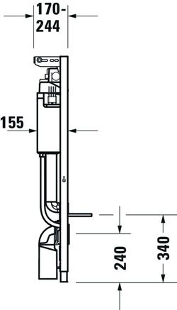 DuraSystem Toilettenrahmen integrierte Hygienespülung 115cm Duravit