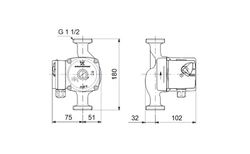 Grundfos UPS 25-60 N 180 circulatiepomp