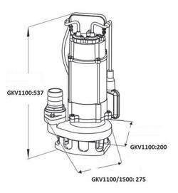 Bomba sumergible para aguas residuales de 1100W