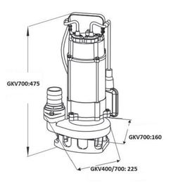 Bomba sumergible para aguas residuales de 750W Gut