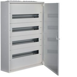 Caja de distribución superficie metálica 4 filas 96 módulos Hager