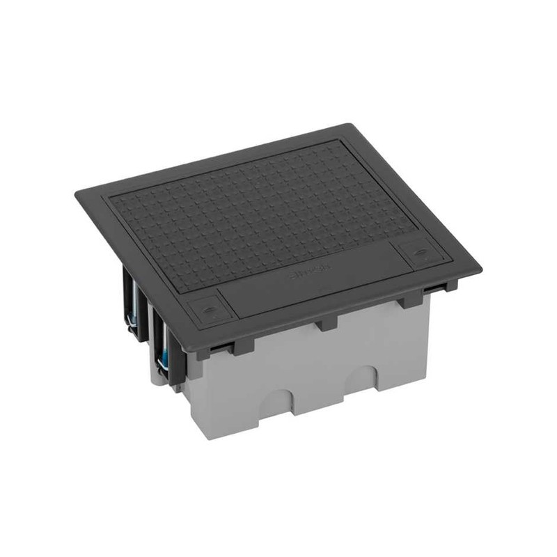 Kit caja pared de superficie o empotrar para 2 elementos dobles con 1 enchufe  doble,2 placas para 1RJ45 aluminio Simon 500 Cima