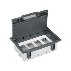 Caja de suelo regulable para 8 elementos en instalación de suelo gris Simon 500 Cima