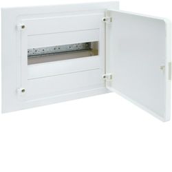 Caja empotrar golf VF con 1 fila 12 módulos opaco blanca y regleta Hager