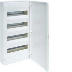 Caja superficie golf VF con 4 filas 48 módulos opaco blanca y regleta Hager