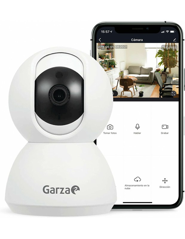 Garza ® Smarthome - Cámara de vigilancia exterior Wifi Con Batería