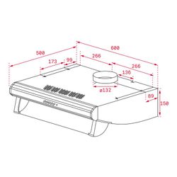 Capuz clássico integrado em gabinete de 60 cm com 2 motores Teka