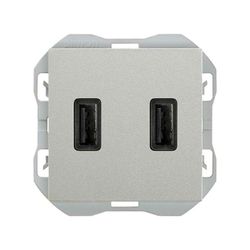 Cargador USB doble A + A Simon 270 2,1A aluminio