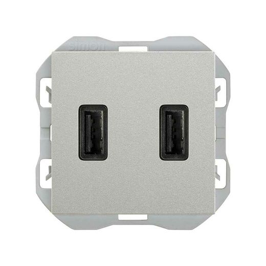 Doppeltes USB-Ladegerät A + A Simon 270 2.1A Aluminium