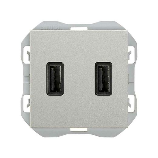 Cargador USB doble A + A Simon 270 3,1A Smartcharge aluminio