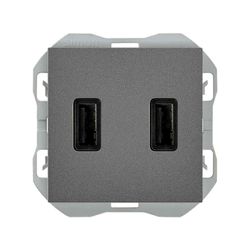 Cargador USB doble A + A Simon 270 3,1A Smartcharge titanio