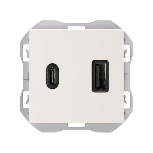 Cargador USB doble A + C Simon 270 3,1A Quickcharge blanco