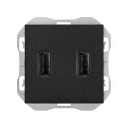 Cargador USB doble A+A Simon 270 3,1A Smartcharge negro mate