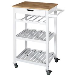 Carrito auxiliar cocina con ruedas blanco