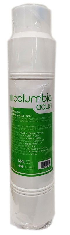 Cartucho de filtración 5µm para fuentes Columbia Waterfilter