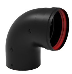 Codo de 90º macho-hembra diámetro 80mm para estufas pellets y biomasa Fig