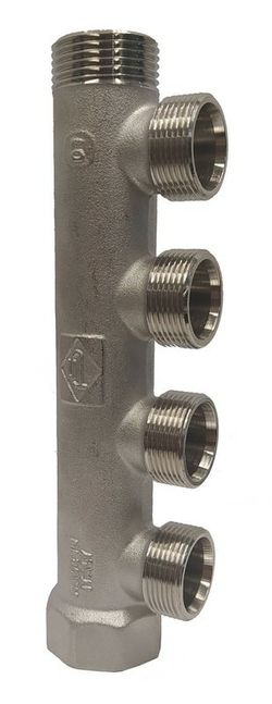 Colector de latón de 4 derivaciones de 1" a 24x19 Gut