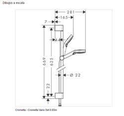 Doucheset Vario Set crometta 0,65 m Hansgrohe