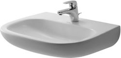 Lavabo D-Code medio sin rebosadero y con bancada para grifería Duravit