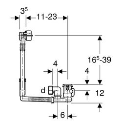 Geberit Badewannenablauf mit Drehgriffdurchmesser 52mm Chrom