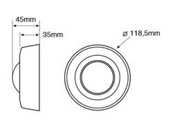 Bluetooth 360° oppervlaktedetector op wit plafond