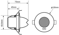 Detector de movimiento de techo de 360º de cobertura especial para pasillos Dinuy