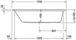 Duravit Rechteckige Badewanne D-Code 1700x700mm