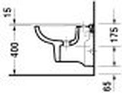 Bidé suspendido compact Duravit D-Code con rebosadero blanco