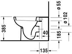 Duravit Toilettenboden stehend D-Code hoher weißer Tank